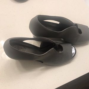 Gray & Black heels